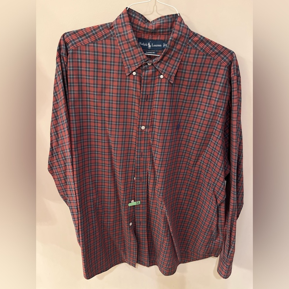 Polo by Ralph Lauren button down collar long sleeve shirt.